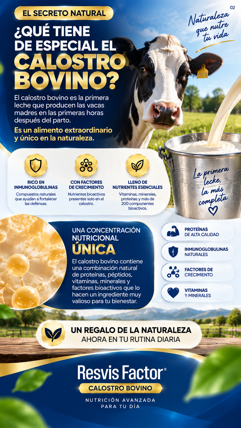 ¿Qué tiene de especial el calostro bovino? - RESVIS FACTOR