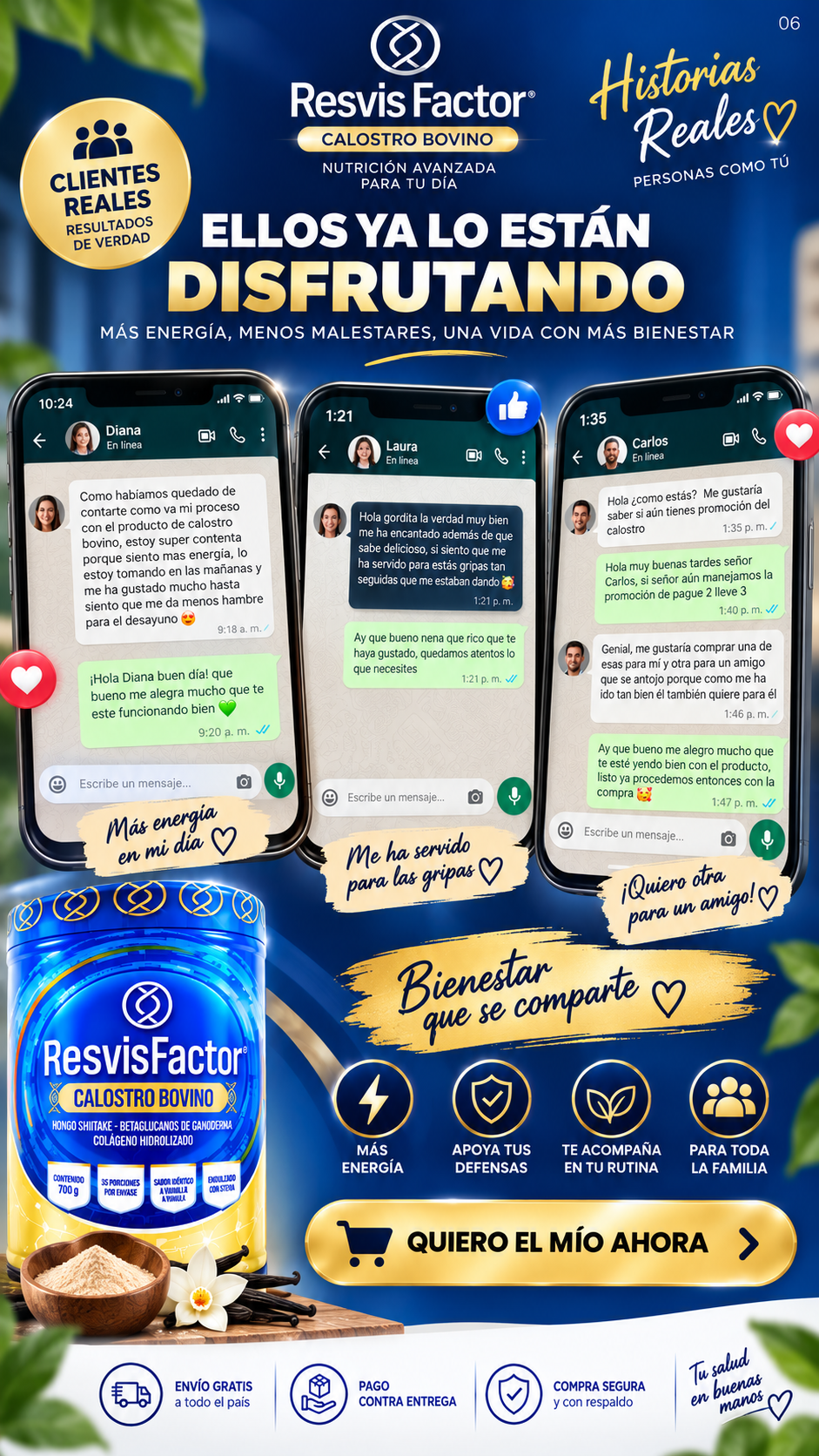 Testimonios reales de clientes de RESVIS FACTOR